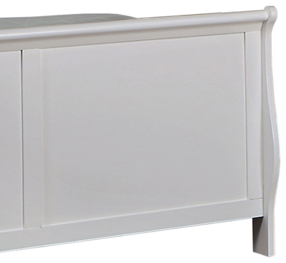 Eastern King Size Sleigh Panel Bed, White