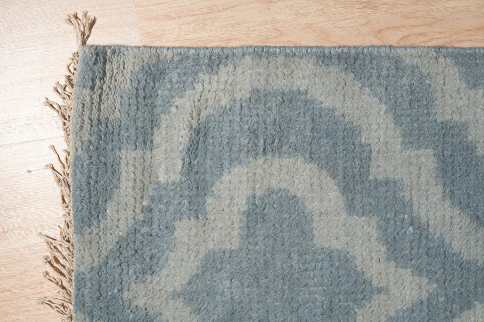 Aqua Contemporary Trellis Moroccan Area Rug