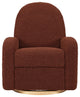 Nami Electronic Recliner and Swivel Glider Recliner, Boucle With USB port, Rouge Teddy Loop With Light Wood Base