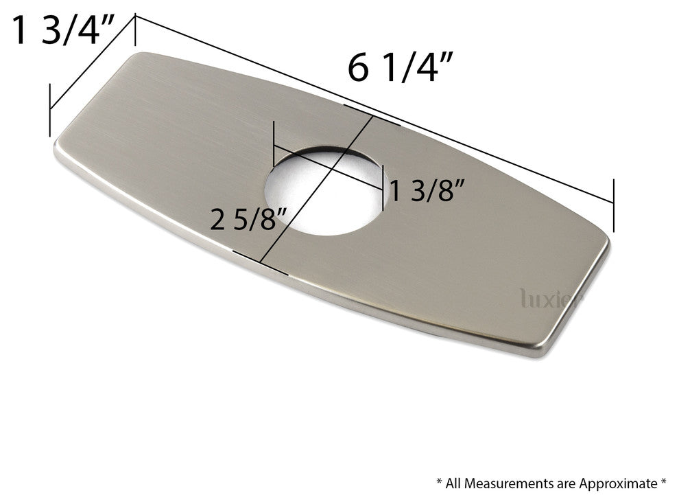 Luxier Kitchen Faucet Single-Hole Deck Plate, 6.25", Brushed Nickel
