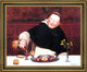 Walter Dendy Sadler the Monk's Repast Framed Premium Canvas Print, 20"x25"