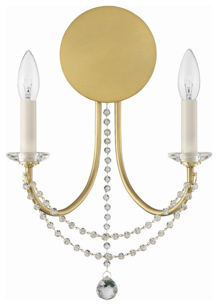 Delilah 2-Light Aged Brass Wall Mount