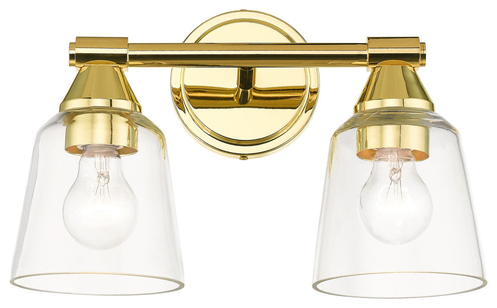 Catania 2-Light Polished Brass Vanity Sconce