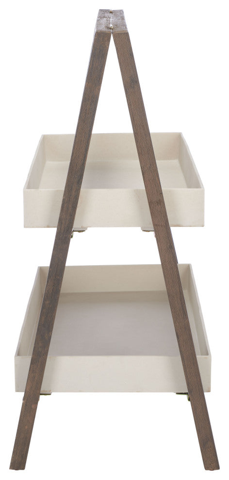 Safavieh Danser Patio Shelf, Dark Walnut/Beige