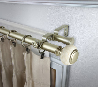 Hadley 1" Diameter Double Curtain Rod, Gold, 28-48"