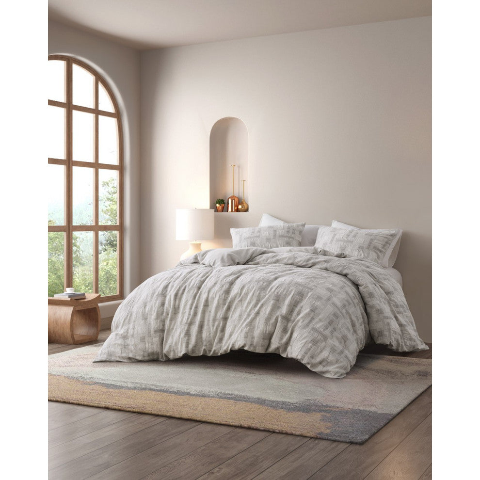 INK+IVY 3 Piece Cotton Jacquard Duvet Set