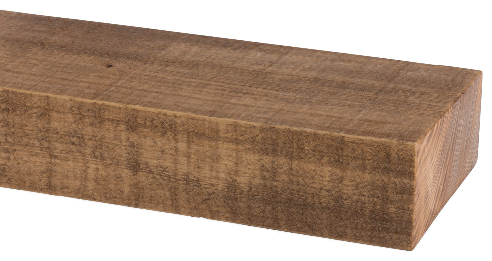 Solid Timber Floating Mantel Shelf, Aged Oak, 36"