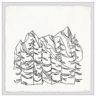 "Mountains Outline" Framed Painting Print, 24x24
