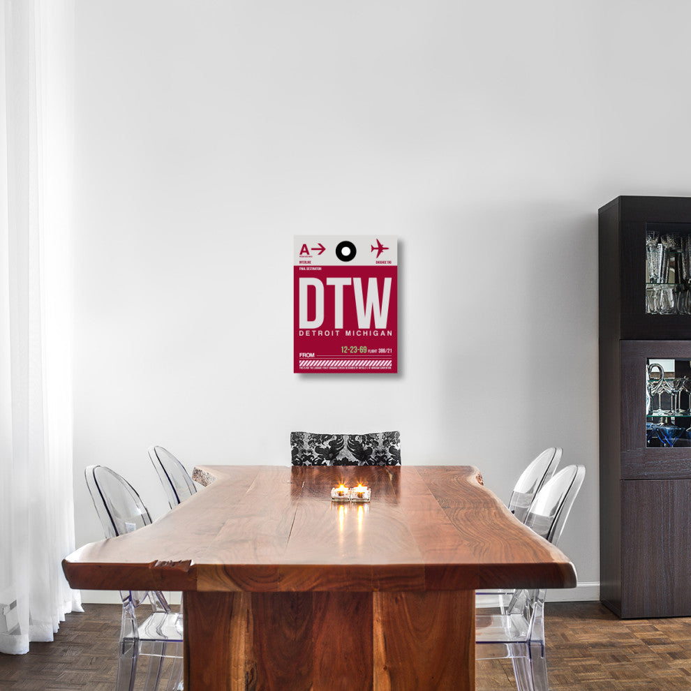 "DTW Detroit  Luggage Tag 1" Fine Art Print