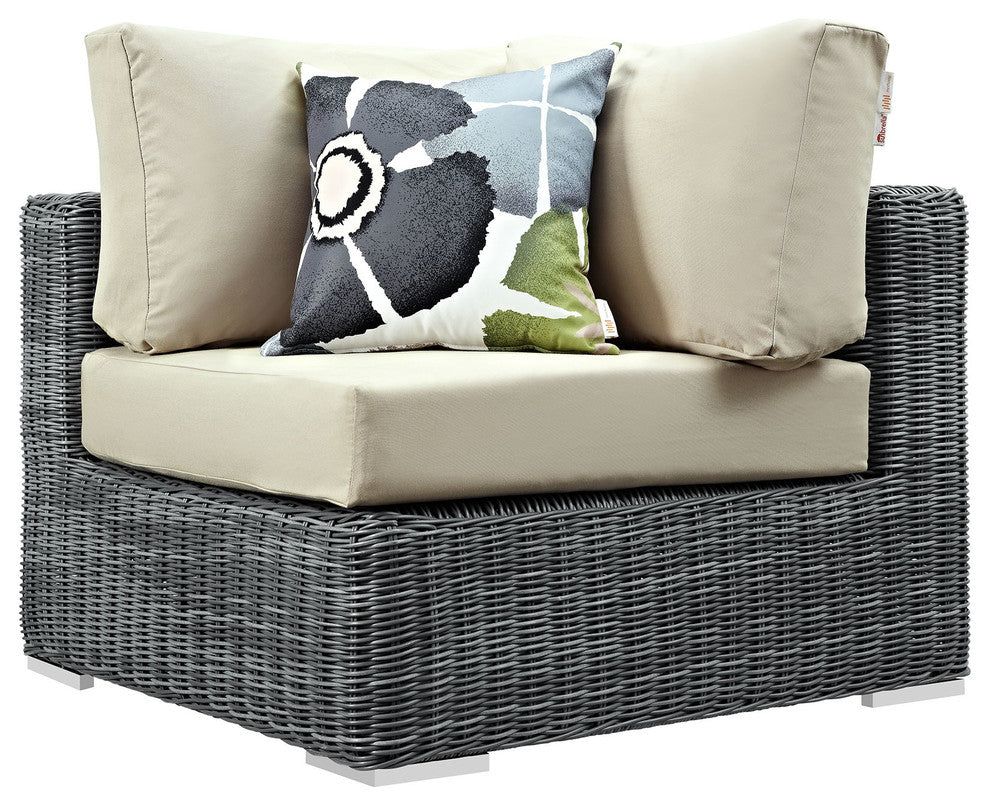 Canvas Antique Beige Summon 11-Piece Outdoor Patio Sunbrella Sectional Set