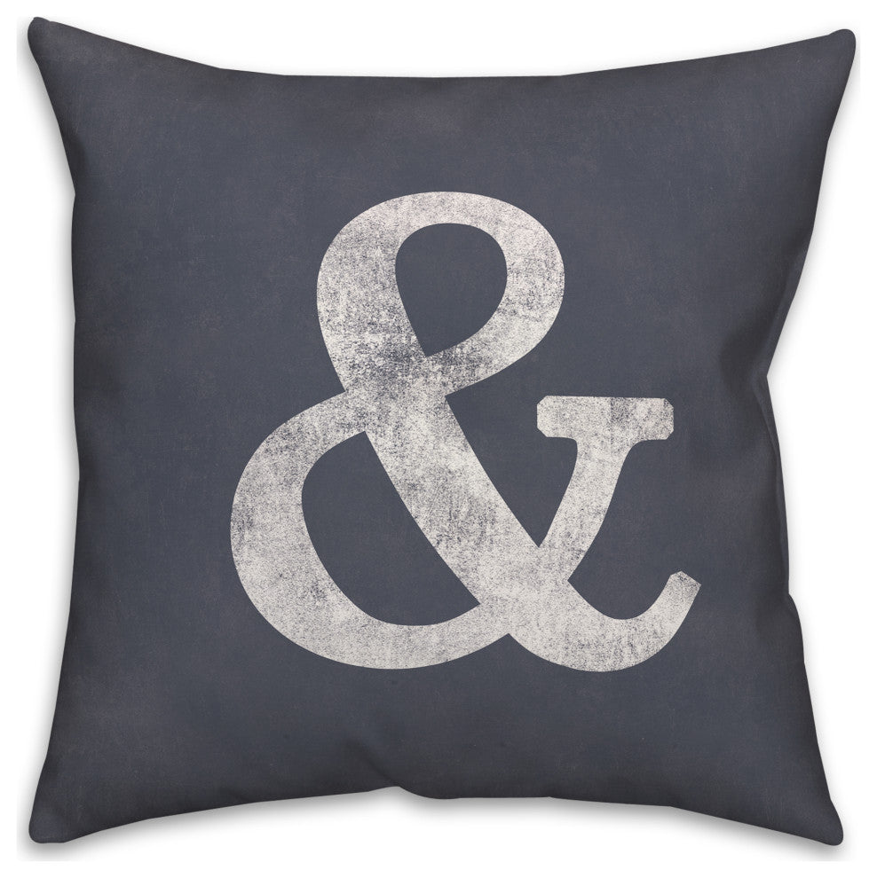 Slate Ampersand 18x18 Spun Poly Pillow