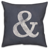 Slate Ampersand 18x18 Spun Poly Pillow