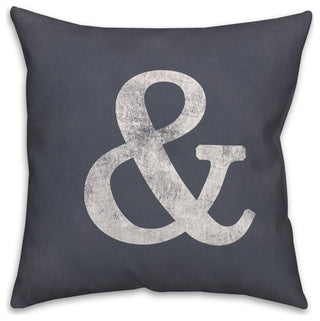 Slate Ampersand 18x18 Spun Poly Pillow