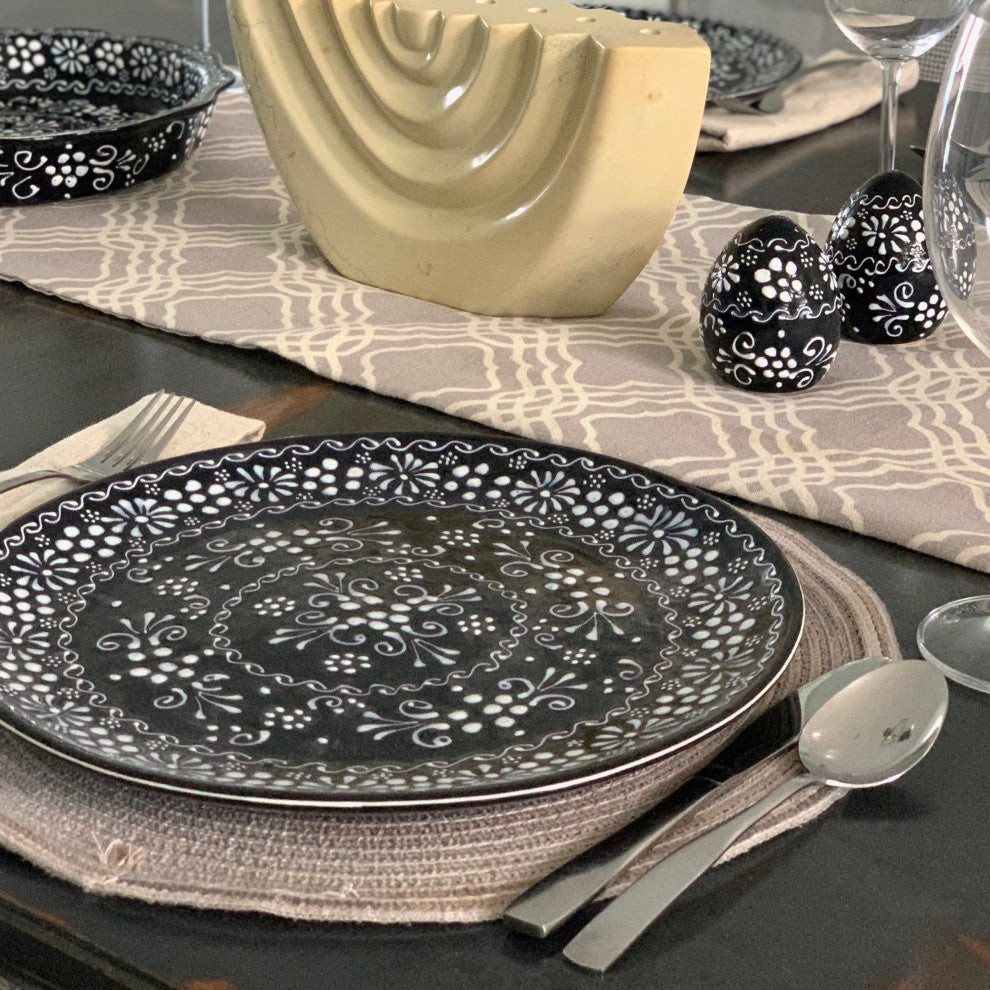 Encantada Handmade Dinner Plates, Set of 2, Ink