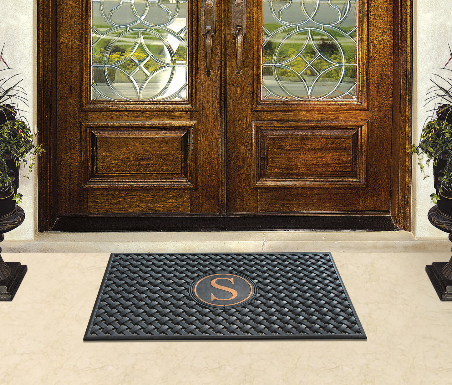 A1HC 100% Rubber Monogrammed Heavy Duty Durable Doormat 24"x39"�, S