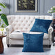 Velvet 2 Piece Euro Pillow Cover Set, Majolica Blue, 2 Piece, 26"x26"
