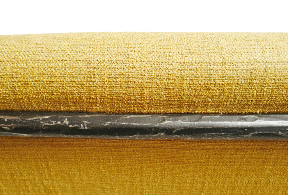 Modern Hammered Iron & Mustard Yellow Accent Chair