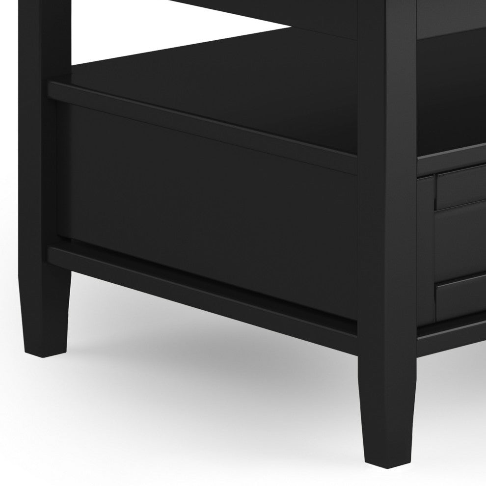 Warm Shaker Solid Wood Coffee Table, Black