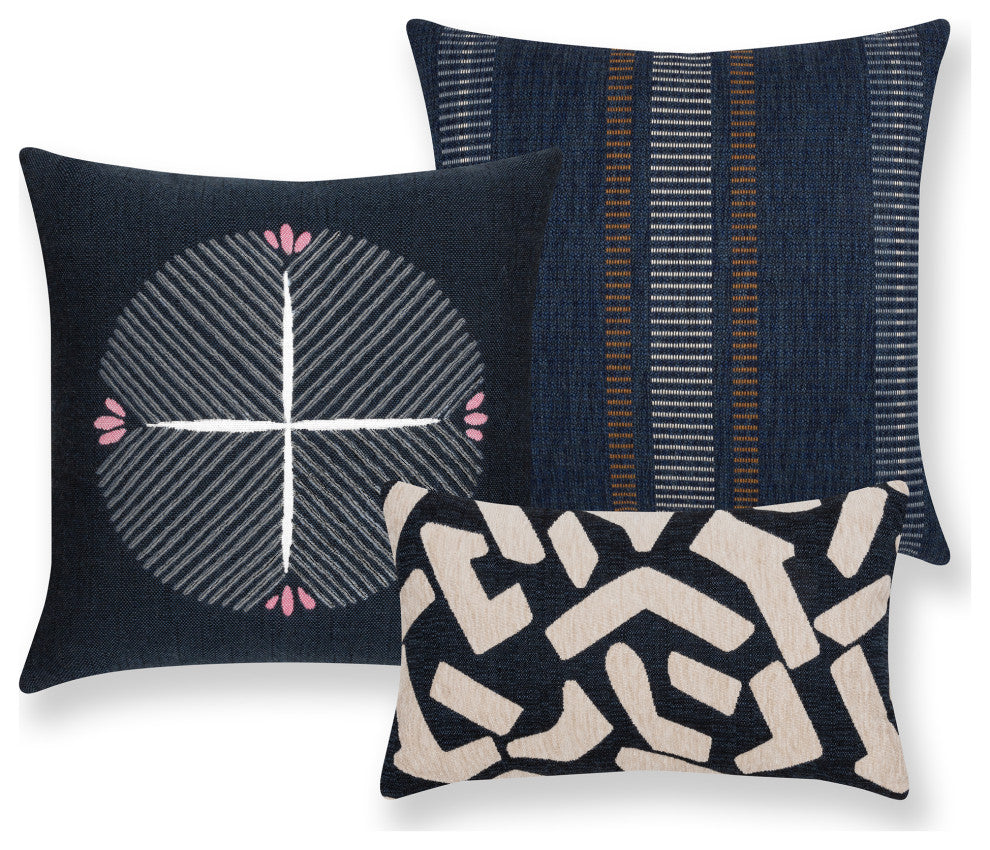 Fascination Indigo Indoor/Outdoor Performance Pillow, 12"x20"