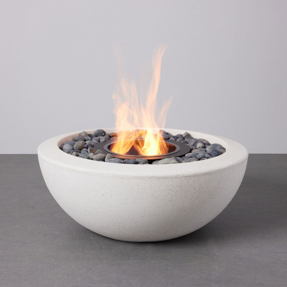 Hestia 30" Round Ethanol Fire Pit, White