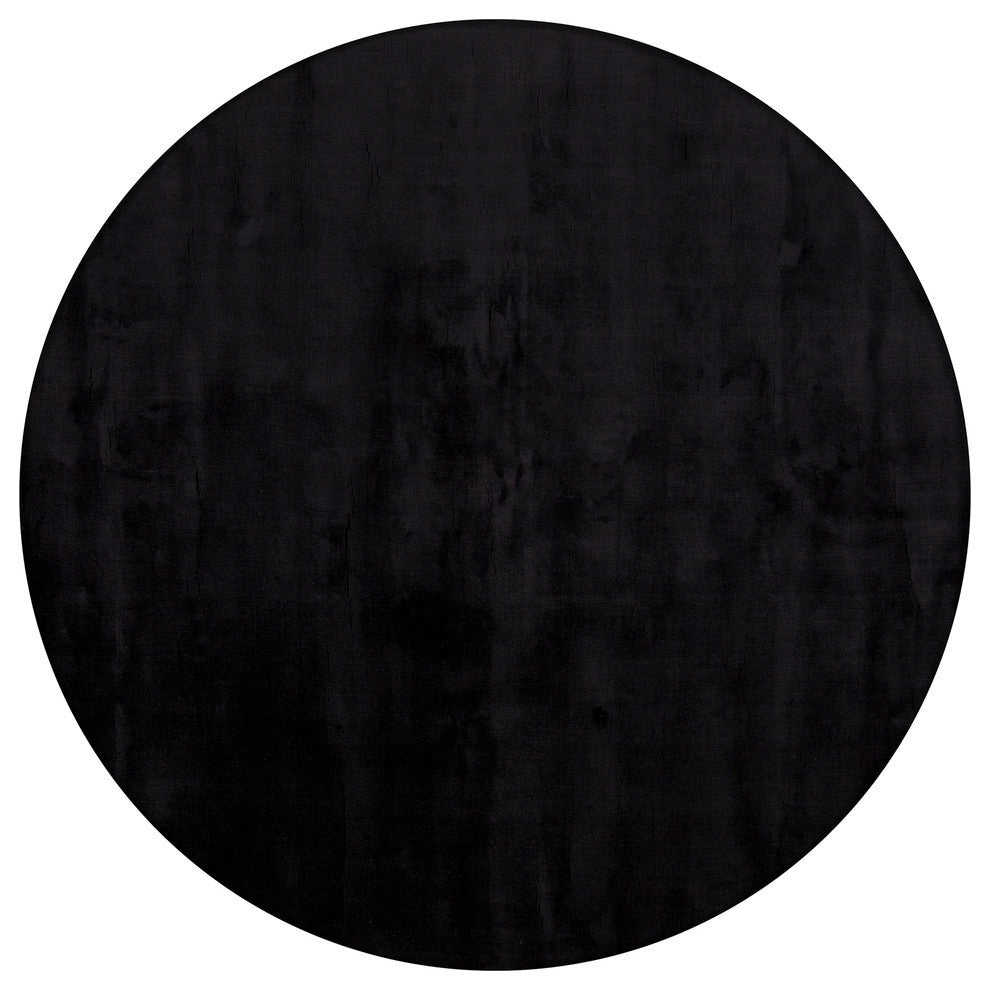 Gloria Contemporary Area Rug, Black, 7'9" Round
