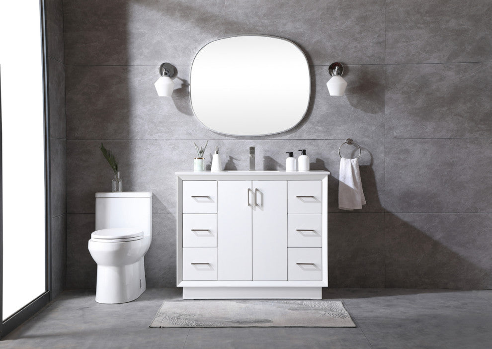 42" SIngle Bathroom Vanity, White