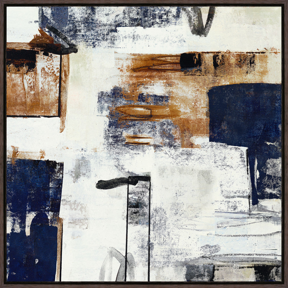 SCrackle Finishabble I, 25.25"x25.25", Espresso Natural Wood Gallery Floater