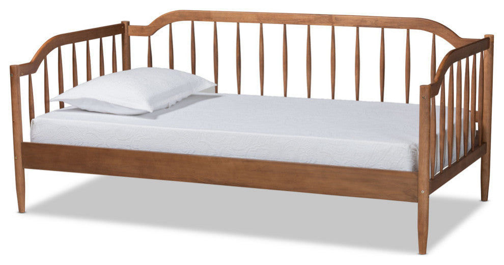 Jennine Mid-Century Twin Size Daybed, Walnut Brown