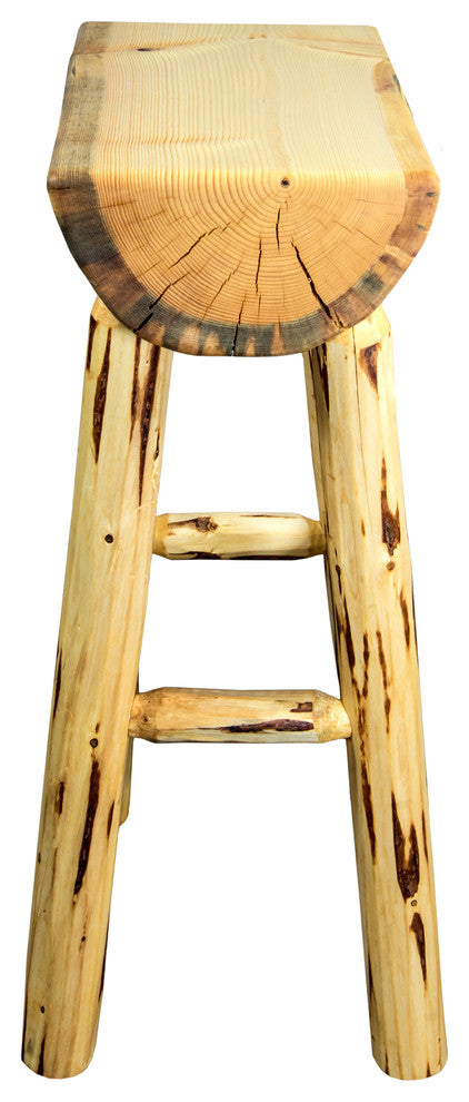 Montana Half Log Bar Stool With Exterior Finish