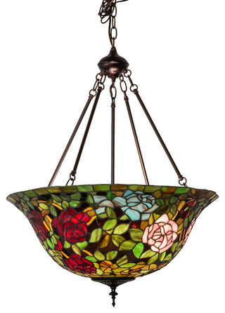 24 Wide Tiffany Rosebush Inverted Pendant