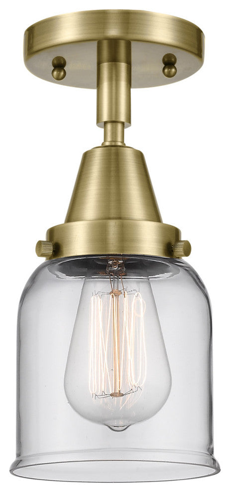 Innovations Lighting 447-1C-AB-G52-LED Small Bell 1 Light 5" Flush Mount