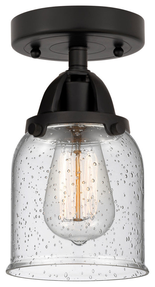 Small Bell Semi-Flush Mount, Matte Black, Seedy, Seedy