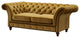 Peyton Sloped Arm Chesterfield Love Seat Yellow Velvet