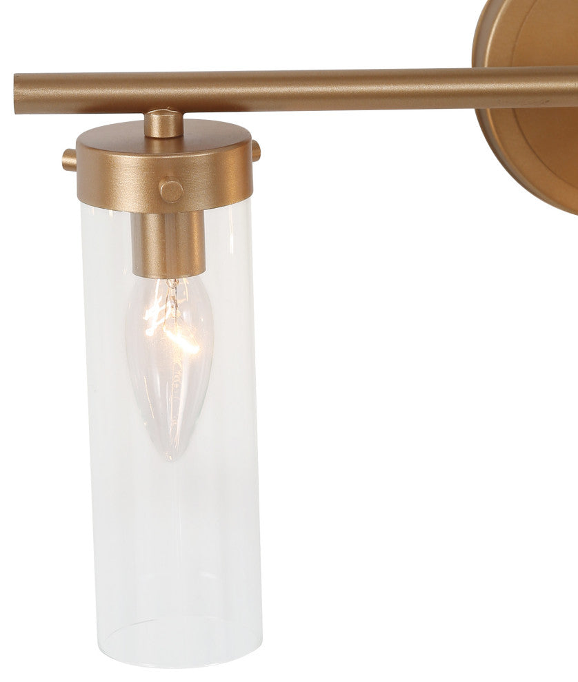 LNC Modern Gold Bathroom Vanity Light, with Clear Glass, 3 Lights