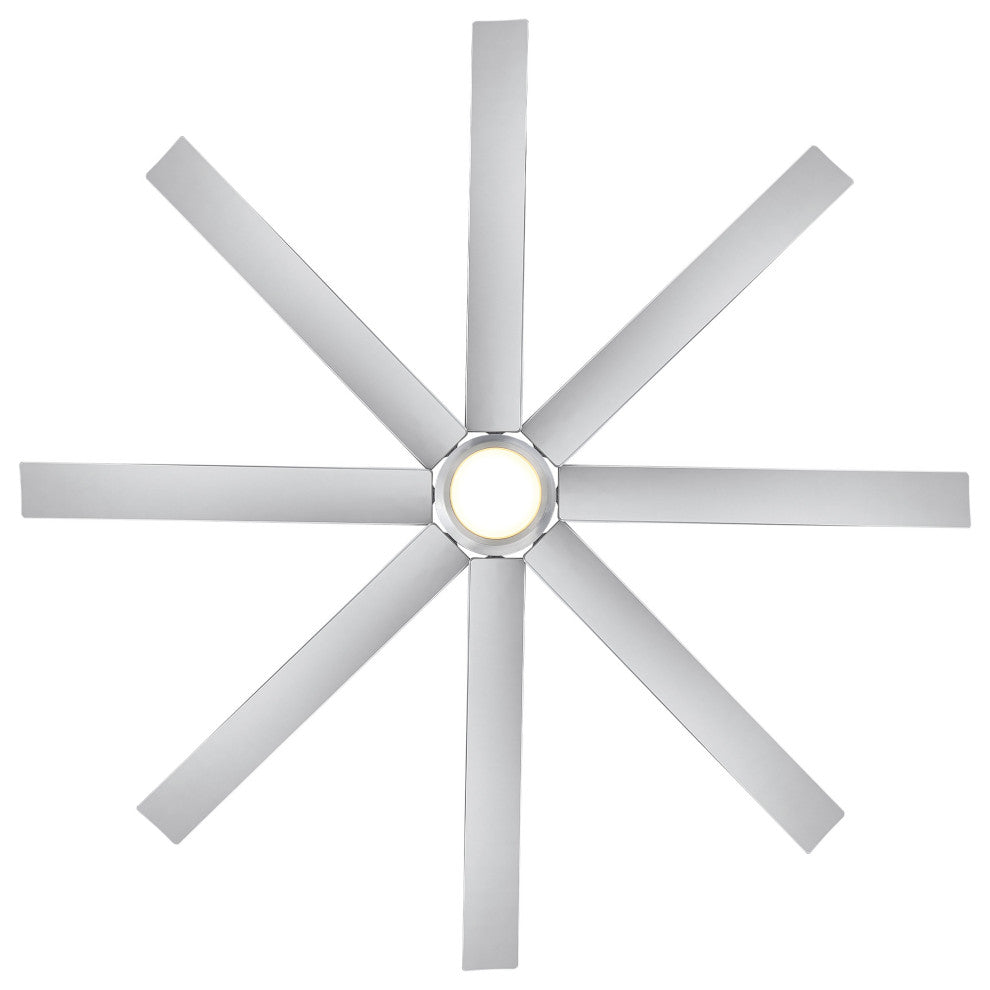 Mocha XL Indoor/Outdoor 8-Blade Smart Ceiling Fan 66" Brushed Aluminum With Kit