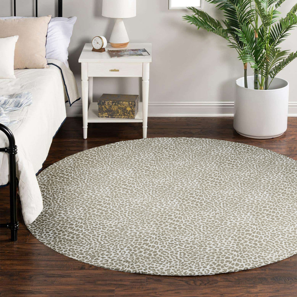 Indoor/Outdoor Mali ML2 Stone Machine Washable 6' x 6' Round Rug