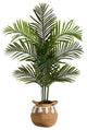 4ft. Artificial Paradise Palm Tree With Handmade Basket With Tassels
