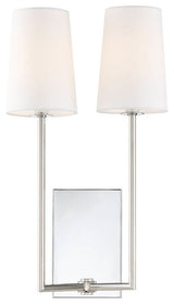 Crystorama Lena 2-Light Sconce, Polished Chrome