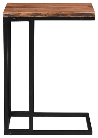 Rustic Industrial Solid Wood Accent Table, Natural