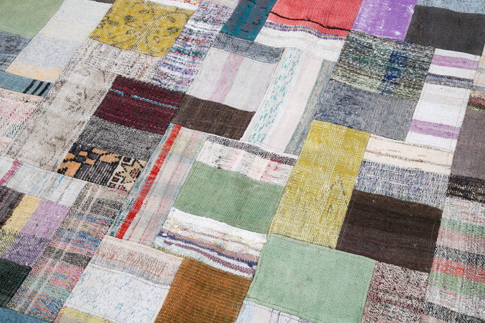 Rug N Carpet - Handmade Oriental 8' 4'' x 11' 5'' Unique Patchwork Kilim Rug