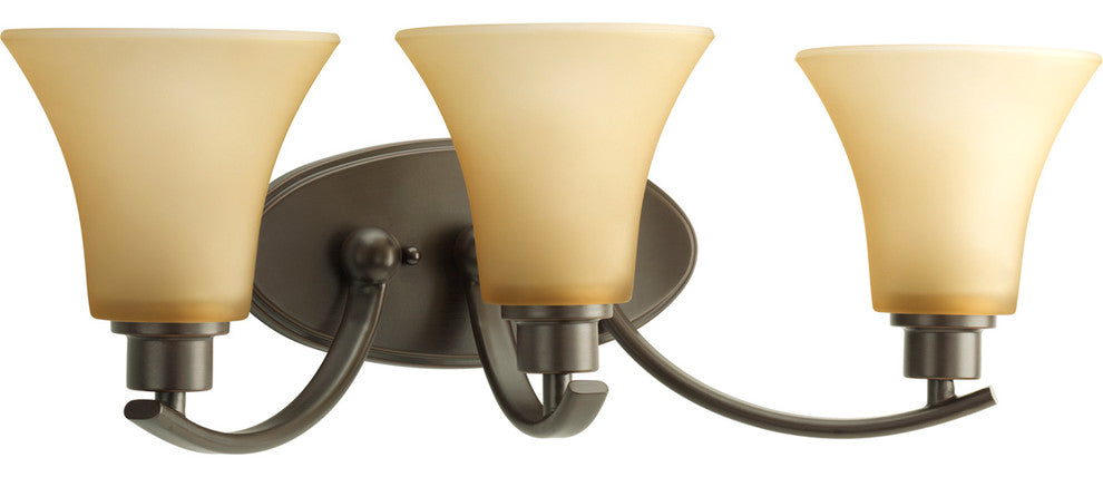 Joy 3-Light Bath Vanity Antique Bronze Etched-Light Umber G