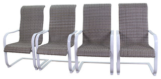 Courtyard Casual Santa Fe Wicker Spring Chairs, Set of 4, White