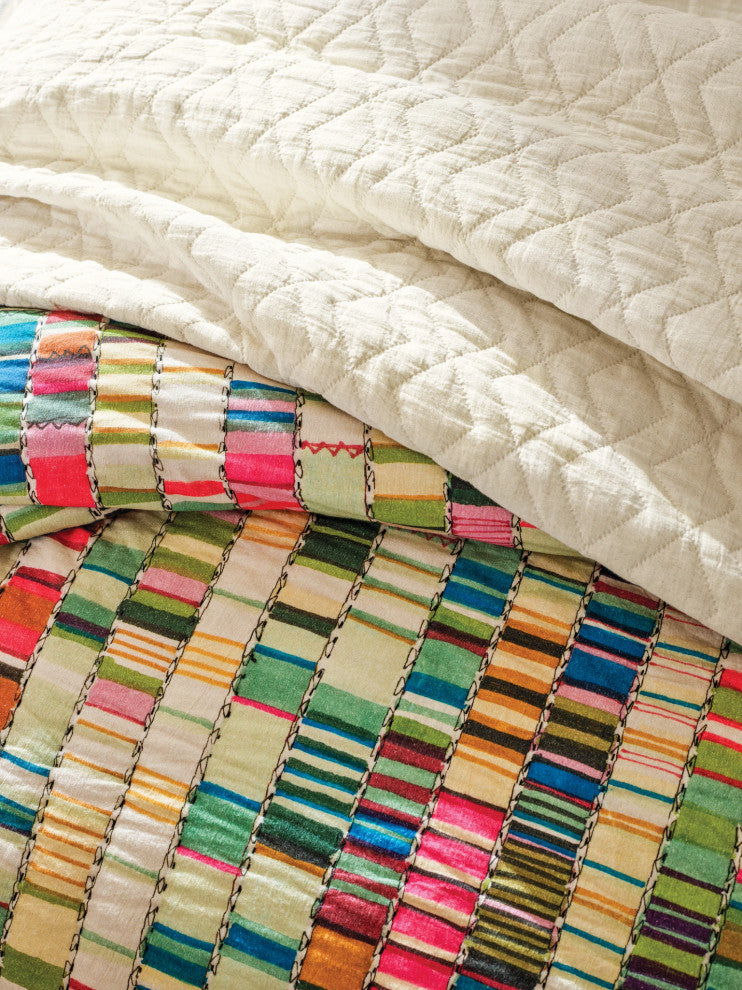 Penelope Stripe Multi Coverlet