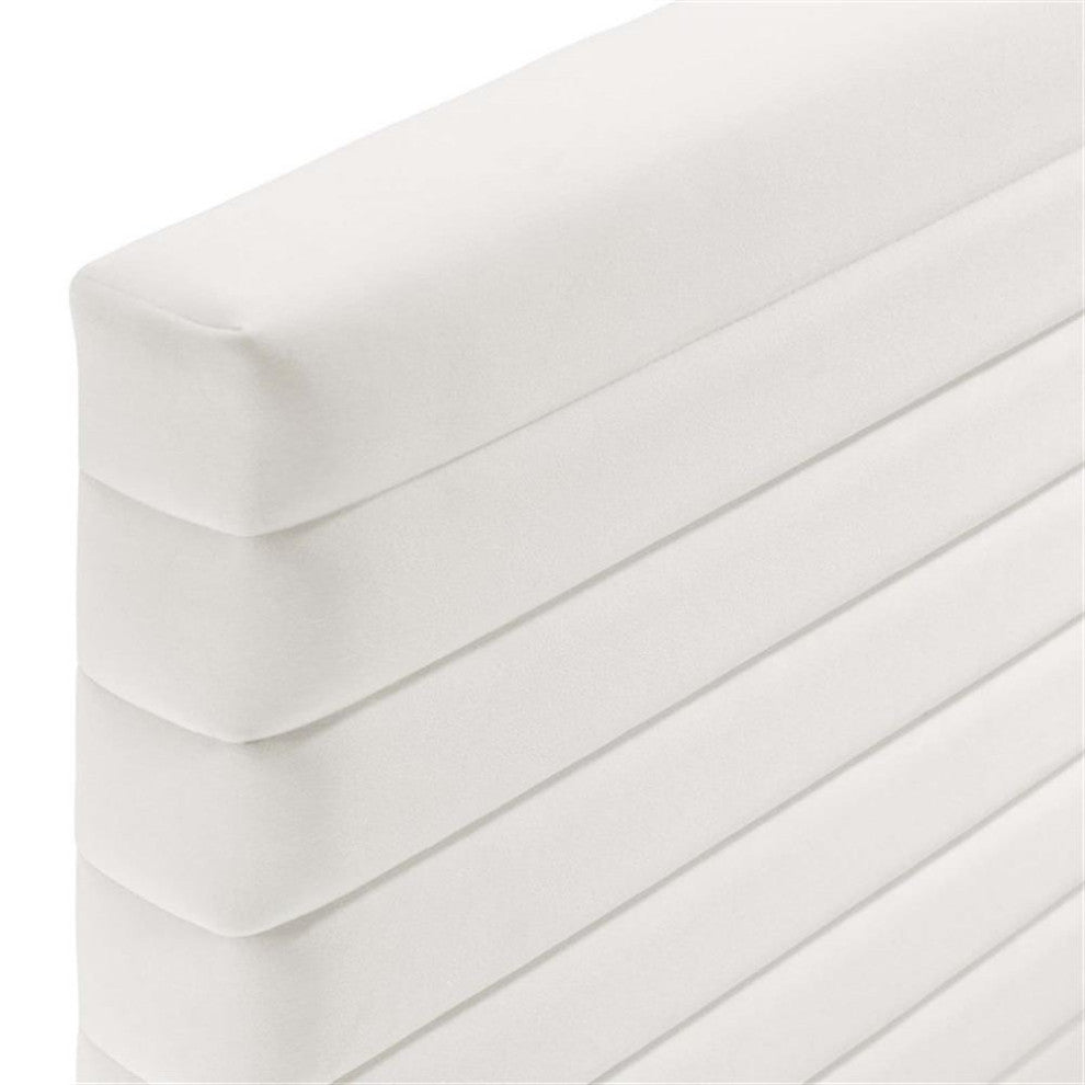 Modway Tranquil Upholstered Wood King/California King Headboard in White