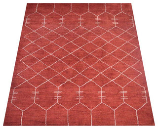 HAND KNOTTED LOOM SILK ECO-FRIENDLY RUGS-6'x9',Rectangle,Red Beige,Contemporary