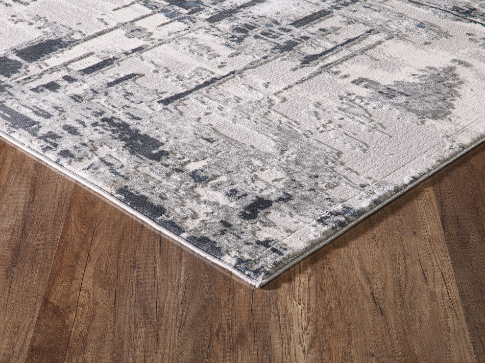 Abani Vista VST130B Distressed Blue Grey Area Rug