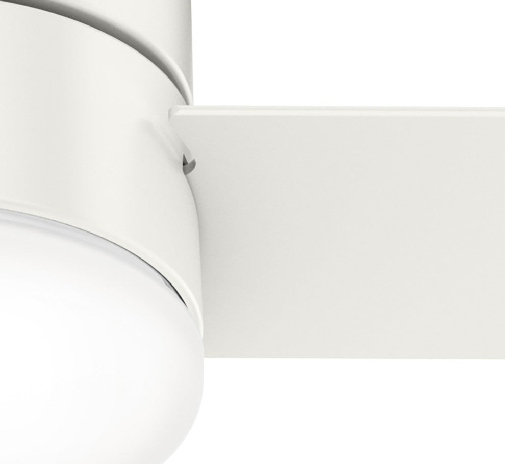 Hunter 52" Minimus Fresh White Low Profile Ceiling Fan With LED Light and Remote