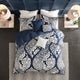 Madison Park Vienna 7 Piece Cotton Printed Comforter Set in Indigo