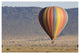 "Hot air balloon over savanna, Masai Mara Triangle, Kenya" Paper Art, 32"x22"