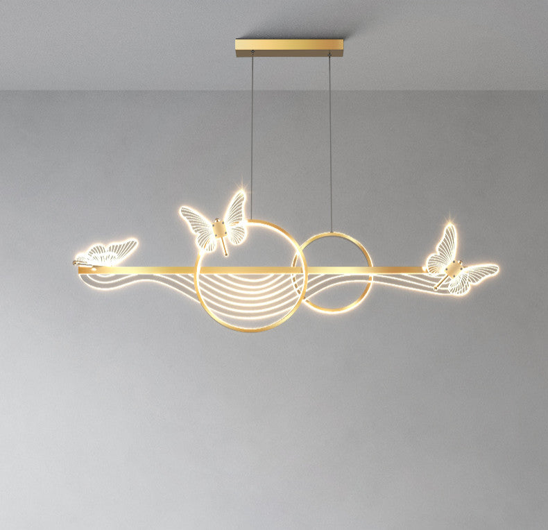Aigle | Gold Butterfly Chandelier for Dining Room, Gold, Cool Light